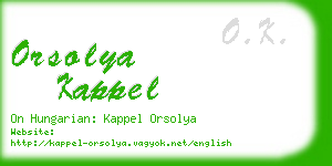 orsolya kappel business card